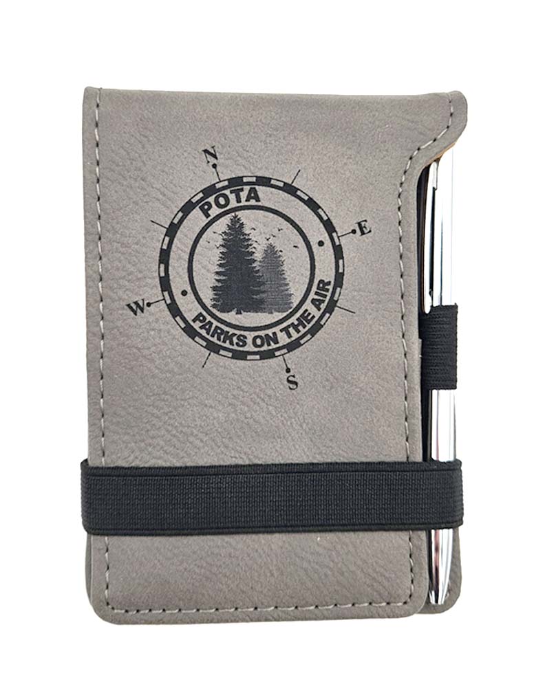 POTA Mini Leatherette Notepad with Pen