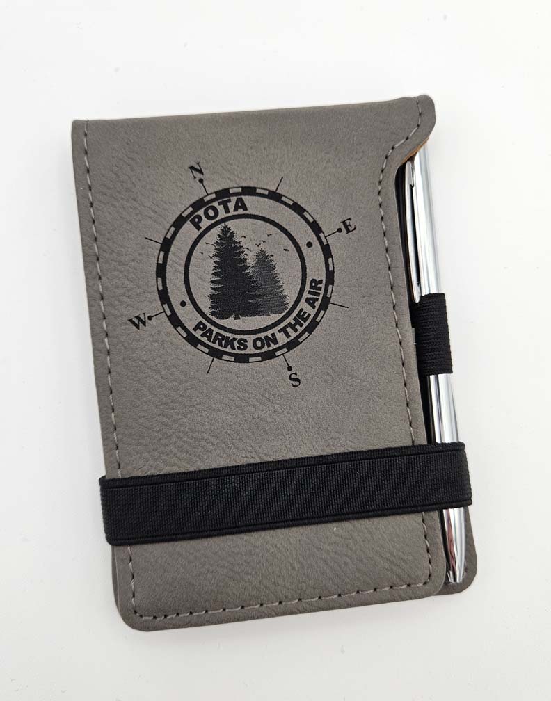 POTA Mini Leatherette Notepad with Pen