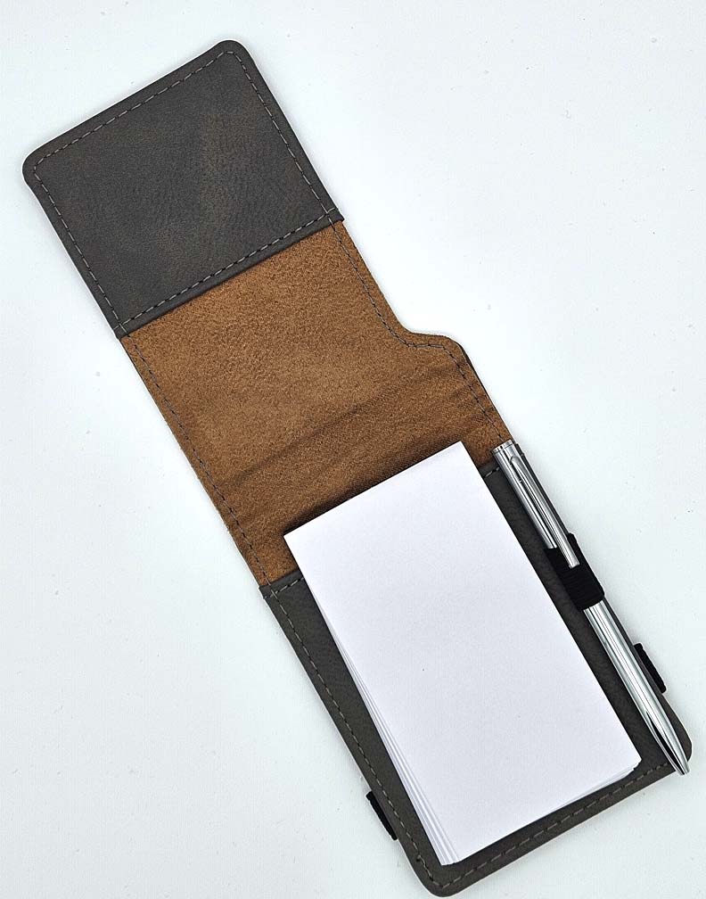 POTA Mini Leatherette Notepad with Pen