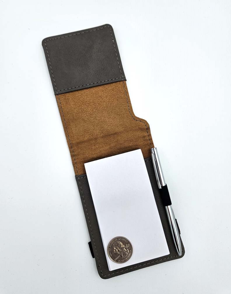 POTA Mini Leatherette Notepad with Pen