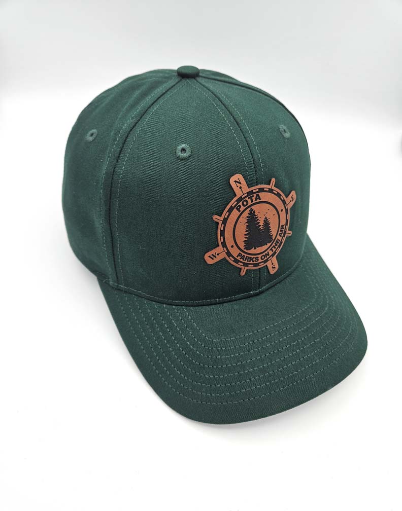 Official POTA cap with rawhide leatherette patch- dark green