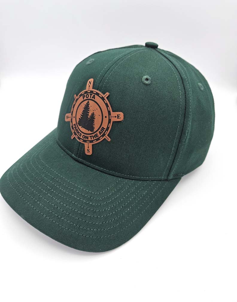 Official POTA cap with rawhide leatherette patch- dark green