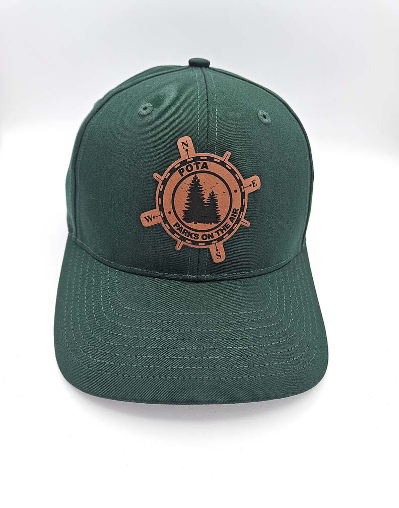 Official POTA cap with rawhide leatherette patch- dark green