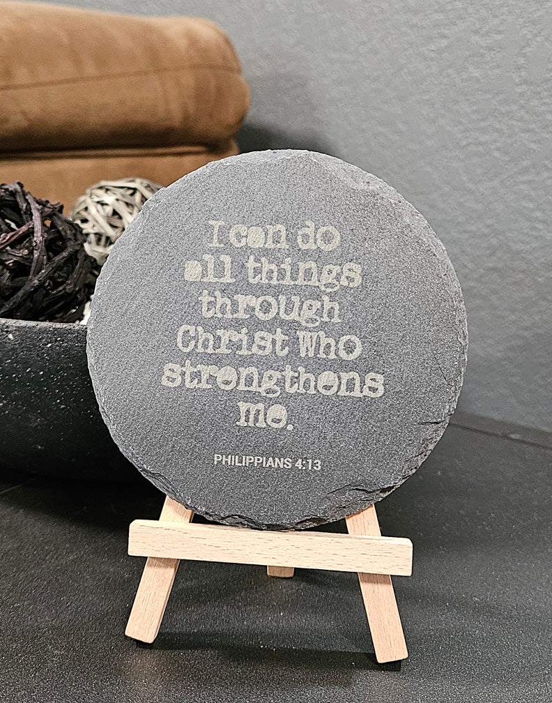 Philippians 4:13 Slate Coasters