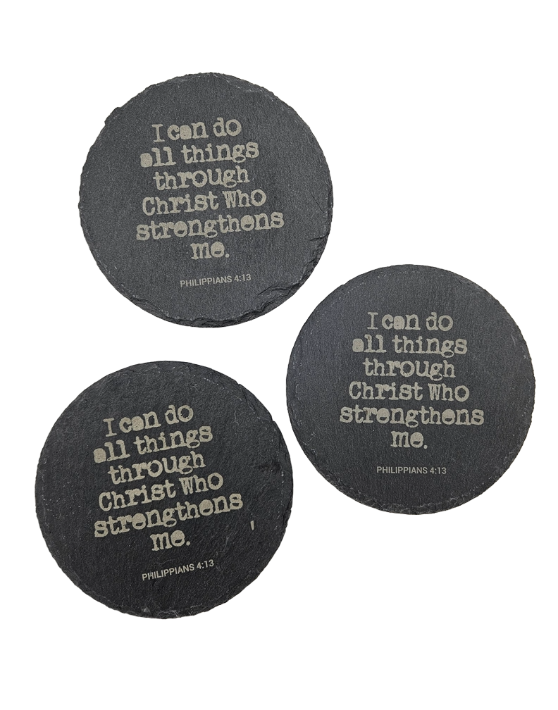 Philippians 4:13 Slate Coasters