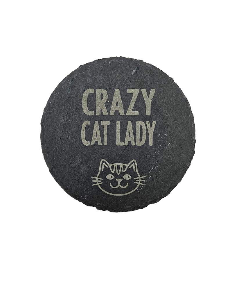 Cat Crazy Slate Coasters