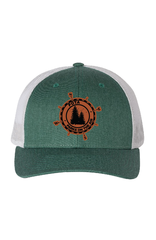 POTA Cap with Leatherette Patch (Heather Dark Green)