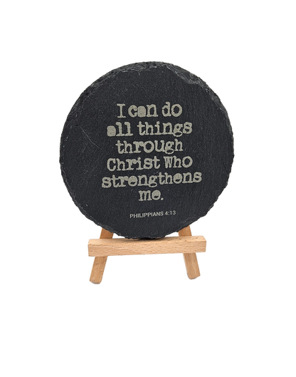 Philippians 4:13 Slate Coasters