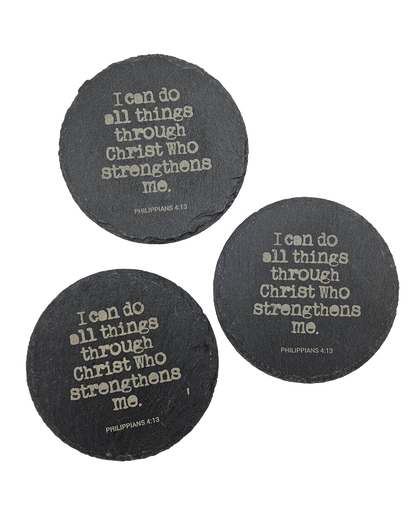Philippians 4:13 Slate Coasters